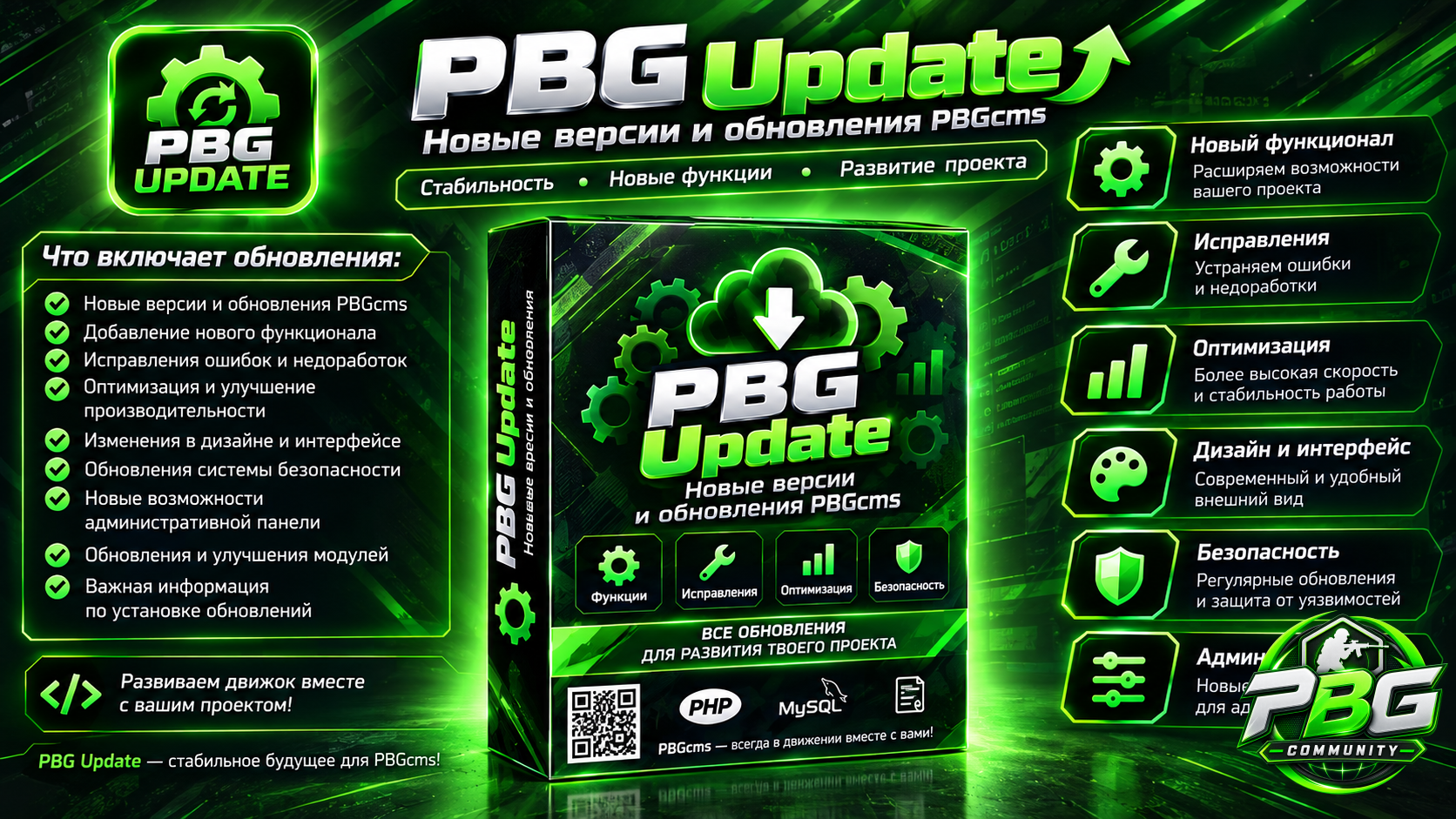 Обновления PBGcms